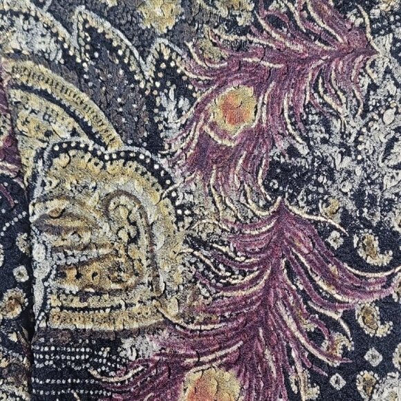 Vintage MSK Dark Floral Cardigan Bolero Size L Beaded Acetate Artsy Goth Y2K - Picture 7 of 15